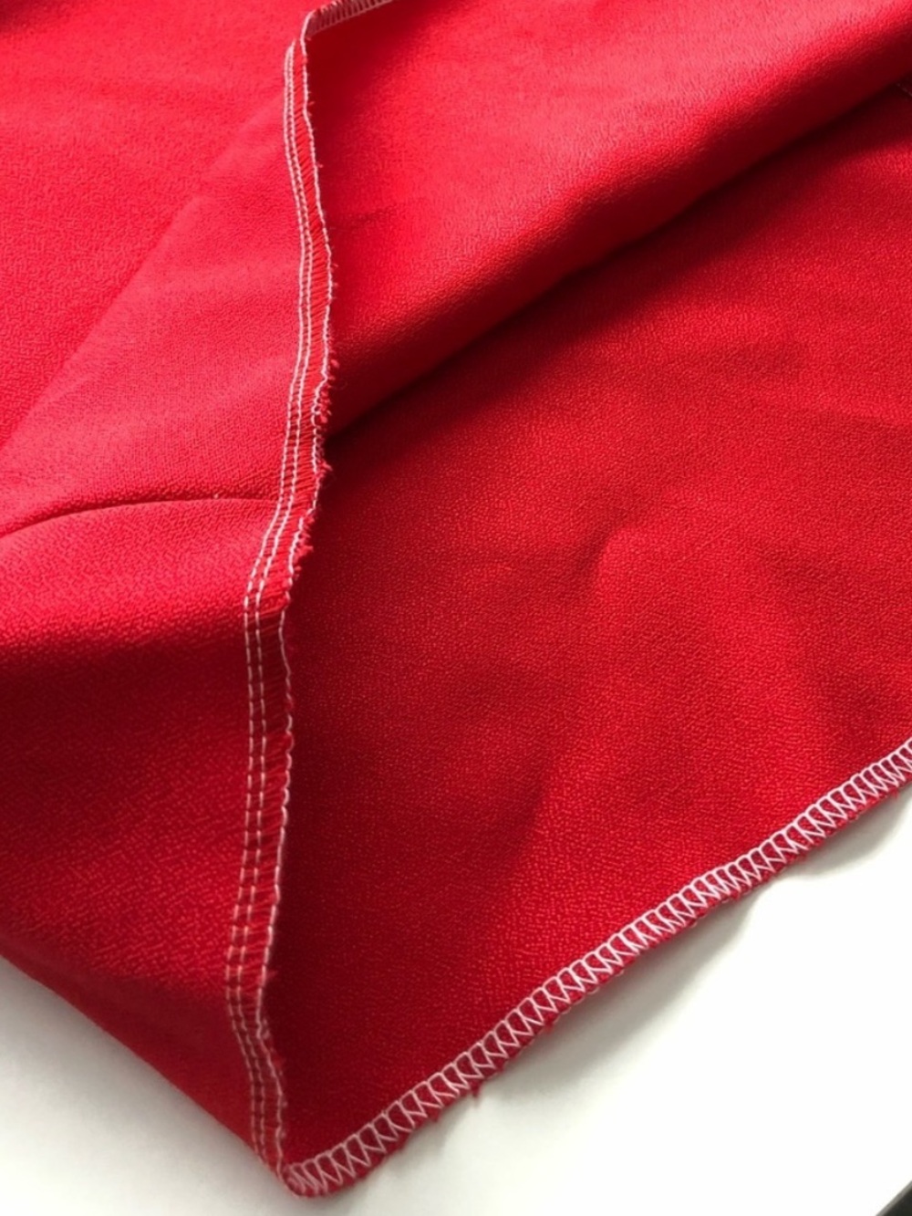 Handmade Red Maxi Dress Lace Appliqué Long Sleeve XXS–XS - Picture 10 of 16